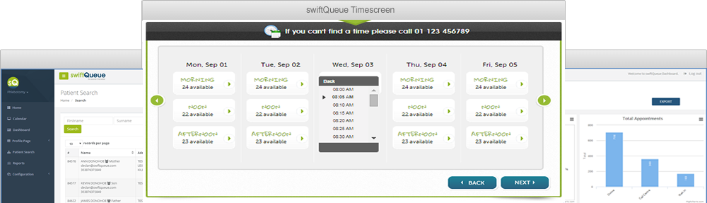 Illustration of SwiftQueue timescreen and statistics